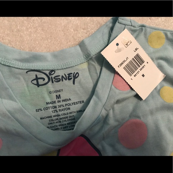 NWT Disney Minnie Mouse Polka Dot Tee Shirt M - Picture 2 of 3